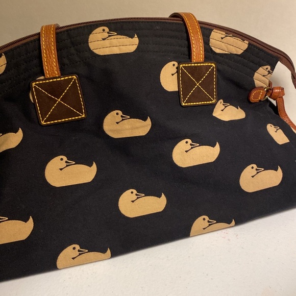 Dooney & Bourke Duck Logo Canvas Victoria Handbag - Picture 4 of 14